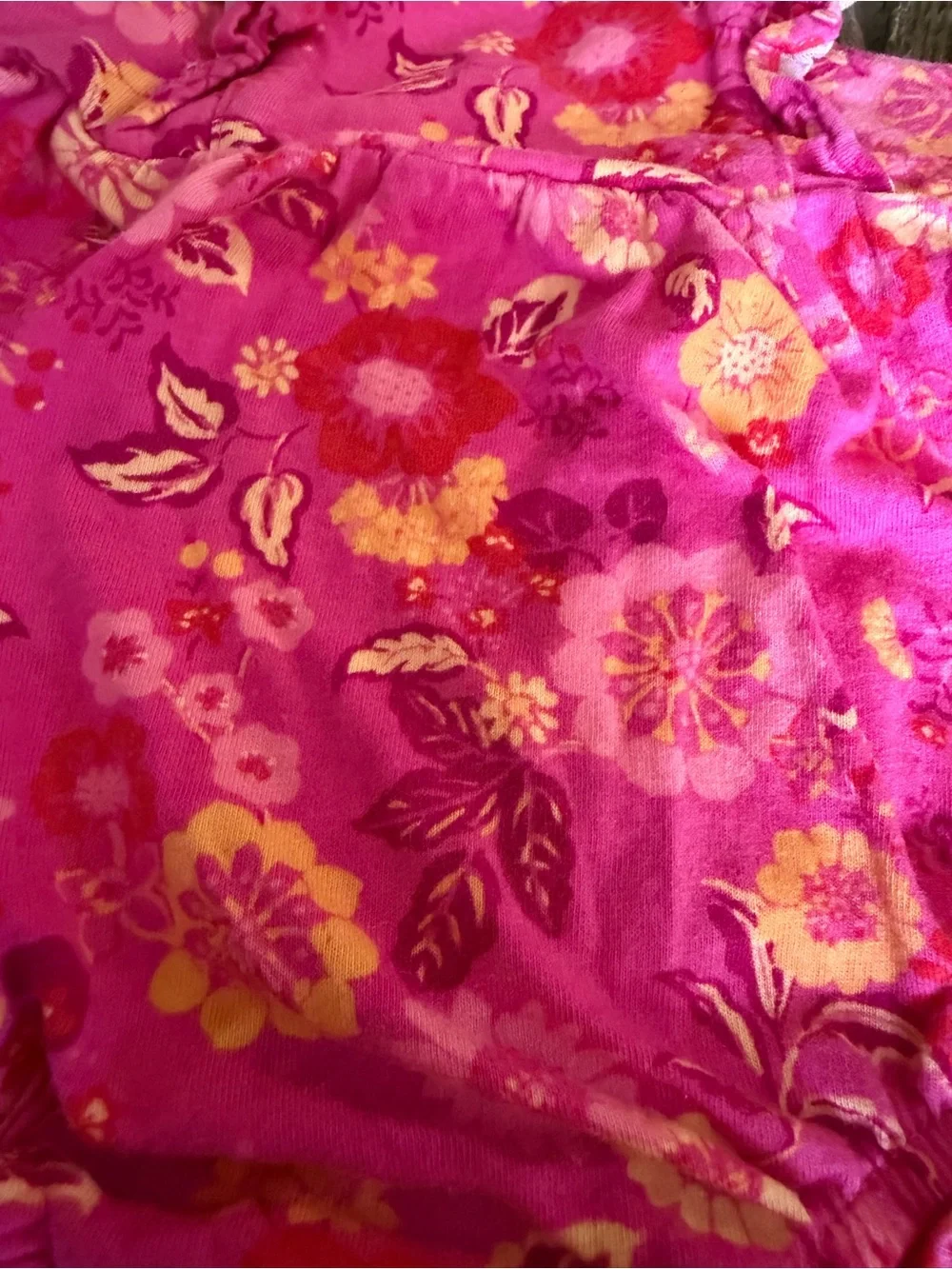 Carter's Bright Pink Floral Bubble Romper
